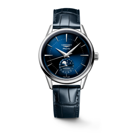 Longines Flagship Heritage Moon-Phase Automatic Blue Dial Genuine Leather Strap Men’s Watch