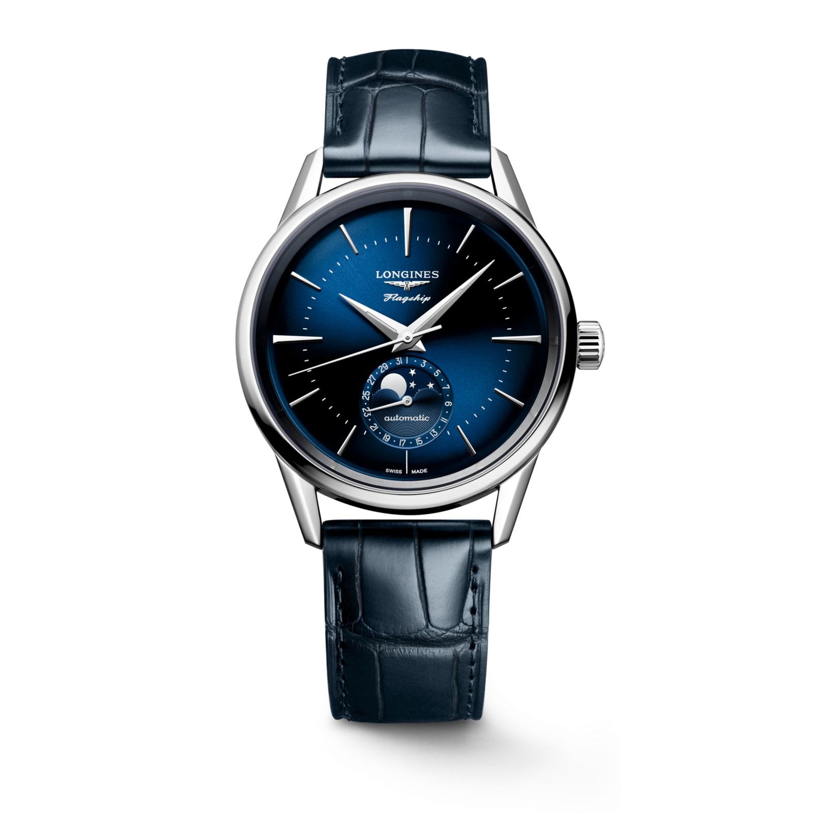 watch-collection-flagship-heritage-moonphase-l4-815-4-92-2-09012b-hero.png Longines Flagship Heritage Moon-Phase Automatic Blue Dial Genuine Leather Strap Men’s Watch