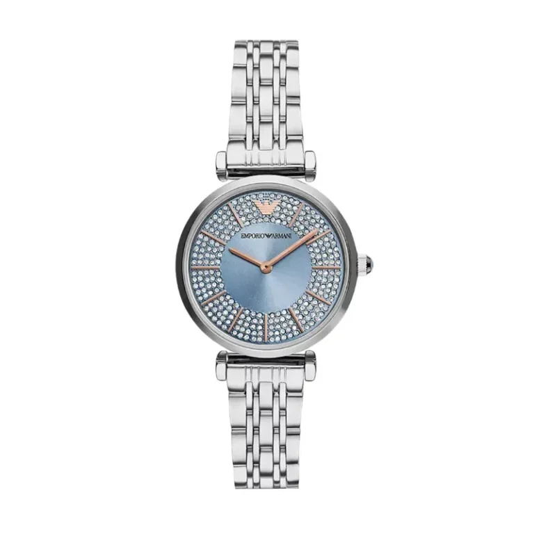 Emporio Armani Gianni T-Bar AR11594 – Light Blue Dial Dial Quartz Women's Watch