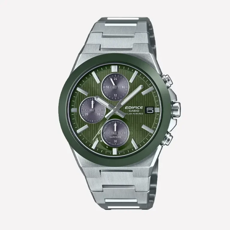 Casio Edifice Slim Line EFS-S650D-3ADF – Chronograph Solar Powered Green Dial  - EFS-S650D-3A Men's Watch
