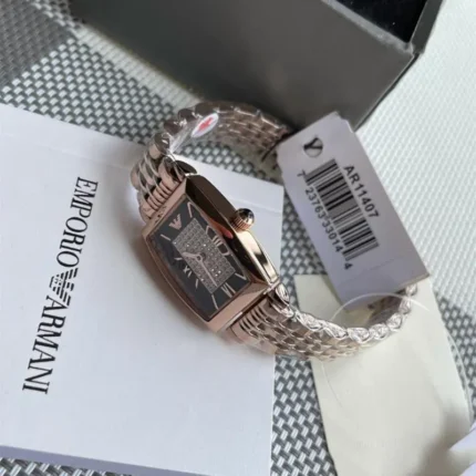 Emporio Armani AR11407 – Brown & Crystal Pave Dial Quartz Women's Watch