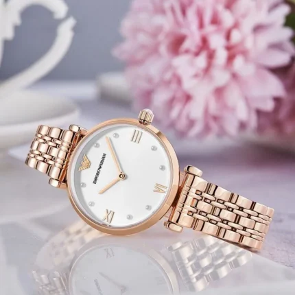 Emporio Armani Gianni T-Bar AR11267 – White Dial Quartz Women's Watch