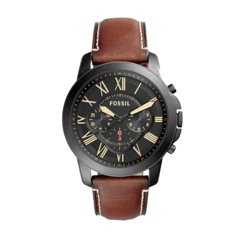 Fossil FS5241 – Grant Chronograph Black Dial Leather Men's Watch