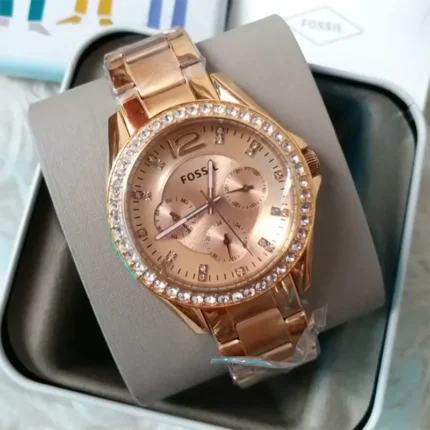 Fossil Riley ES2811 – Rose Gold-tone Dial Quartz Women's Watch