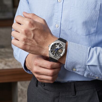 HANBORO Torque Edge Grand Prix Collection HBR-917 – Skeleton Spider Web & Silver Dial Automatic Men's Watch