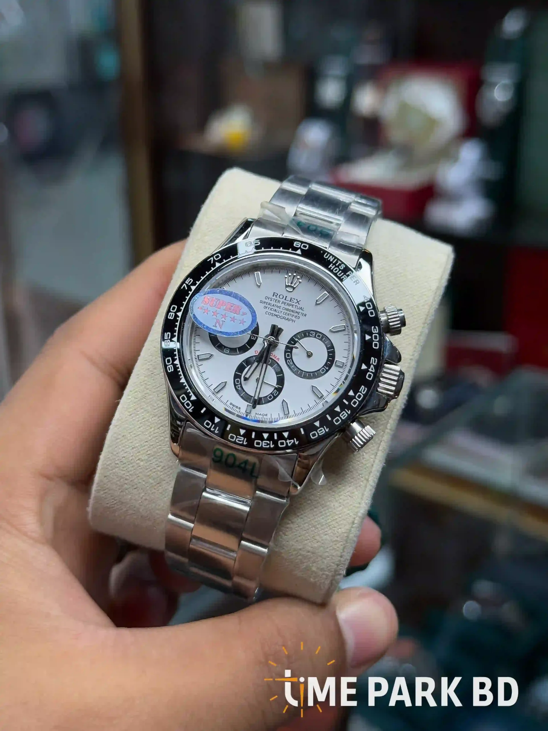 IMG_1679_result Rolex — White Dial, Dark Subdials & Silver-Tone Bracelet ( SUPER N ) - Image 4
