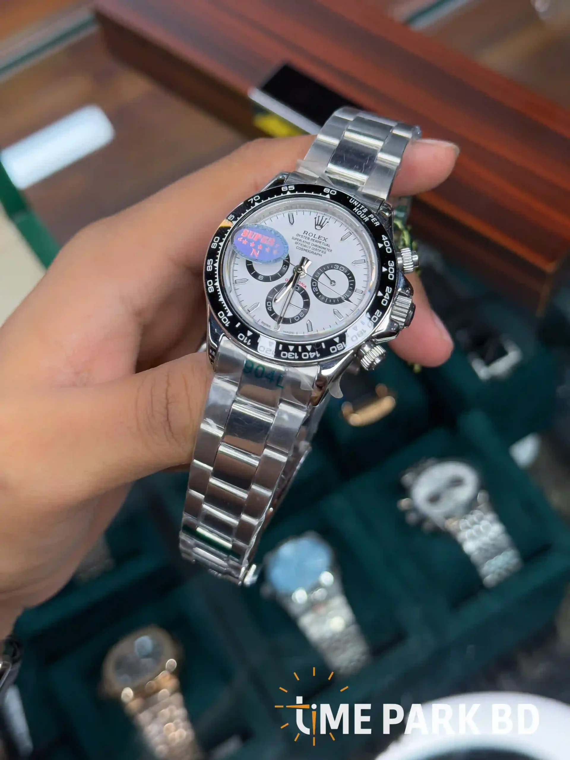 IMG_1681_result Rolex — White Dial, Dark Subdials & Silver-Tone Bracelet ( SUPER N ) - Image 5