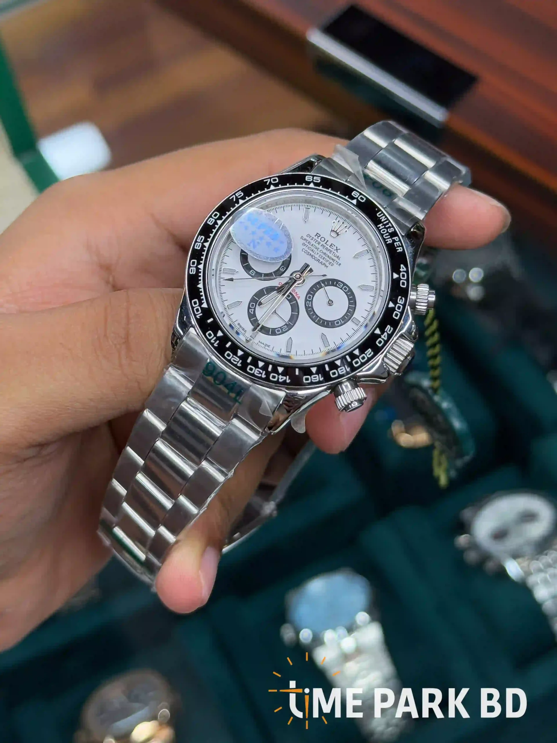 IMG_1685_result Rolex — White Dial, Dark Subdials & Silver-Tone Bracelet ( SUPER N ) - Image 6