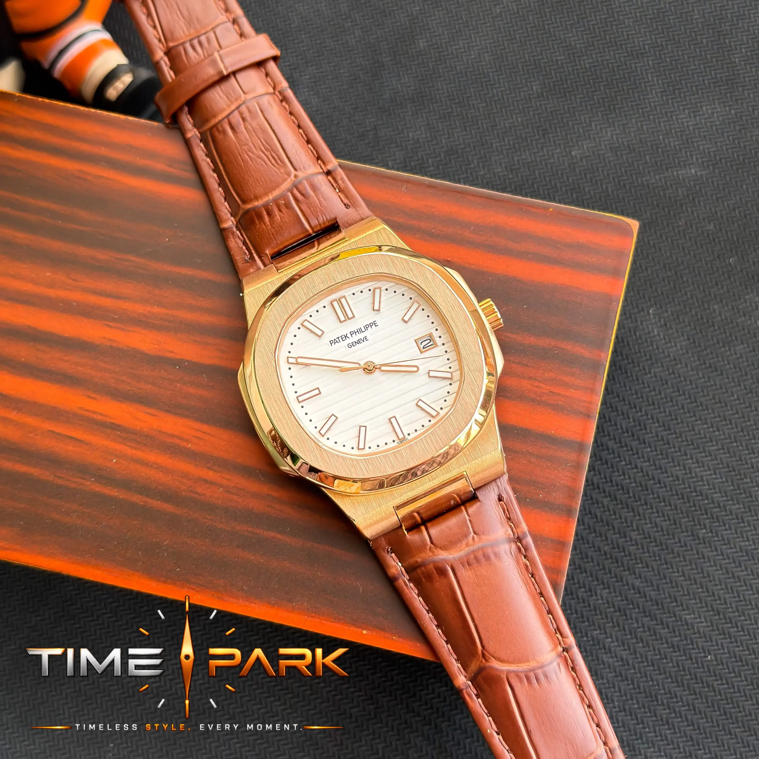 IMG_4300_result Patek Philippe — White Dial, Gold-Tone Case & Brown Strap - Image 2