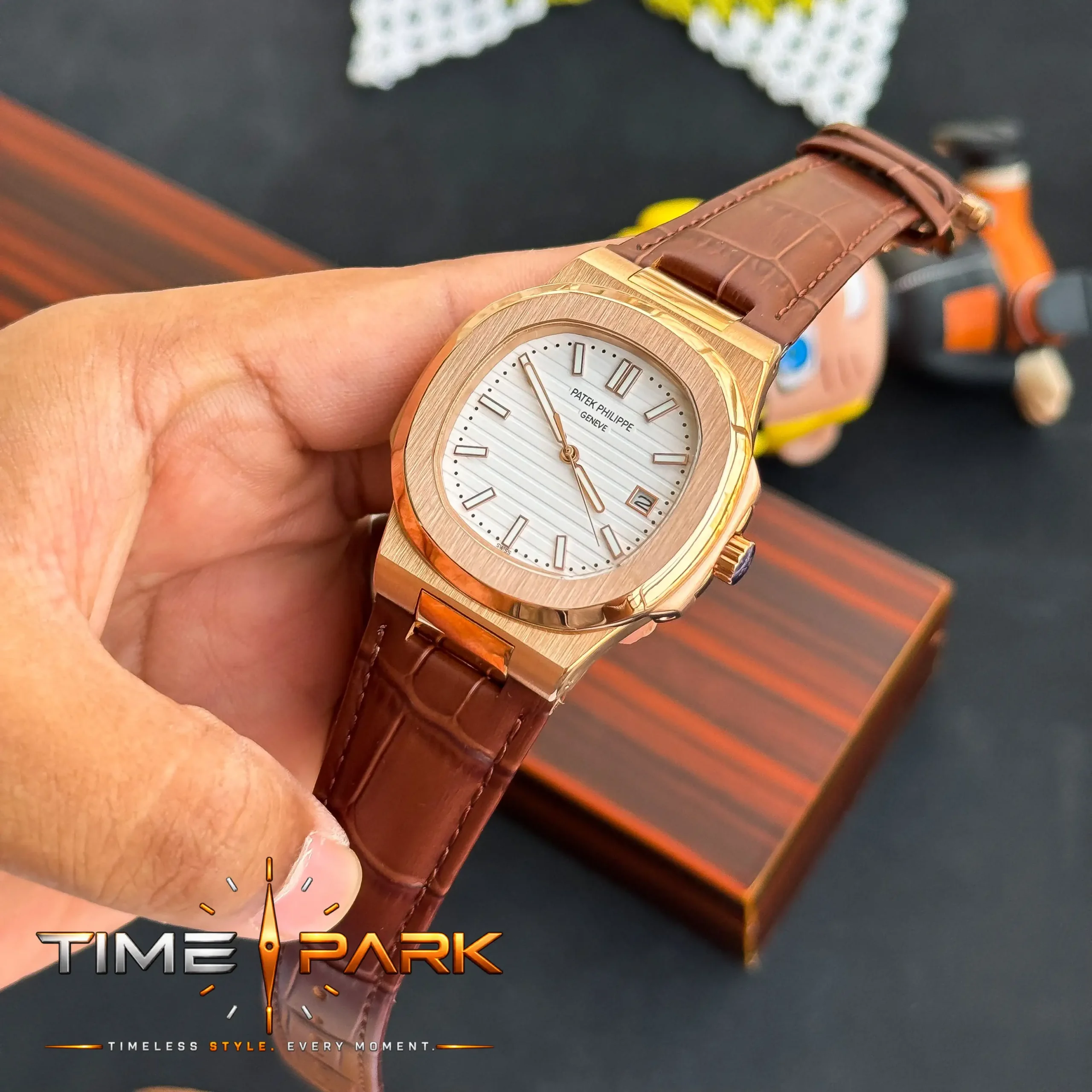 IMG_4315_result Patek Philippe — White Dial, Gold-Tone Case & Brown Strap - Image 5