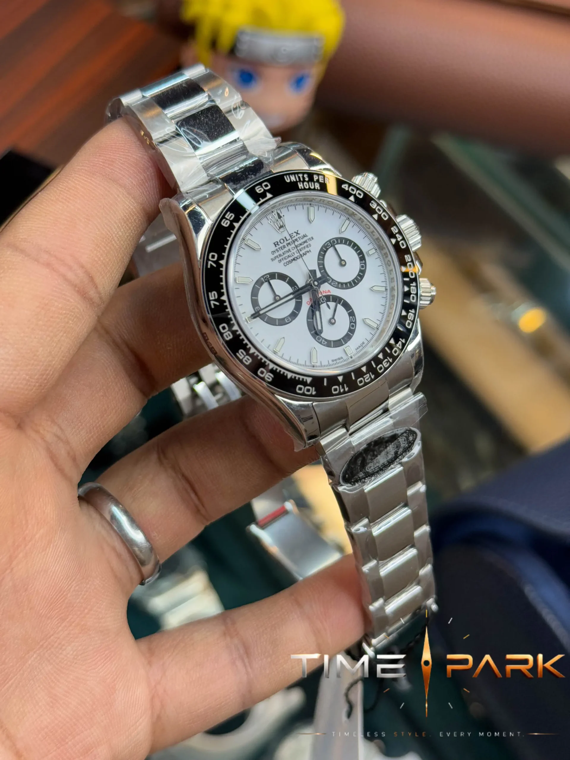 IMG_5307_result Rolex — White Dial, Dark Subdials & Silver-Tone Bracelet ( SUPER N ) - Image 9