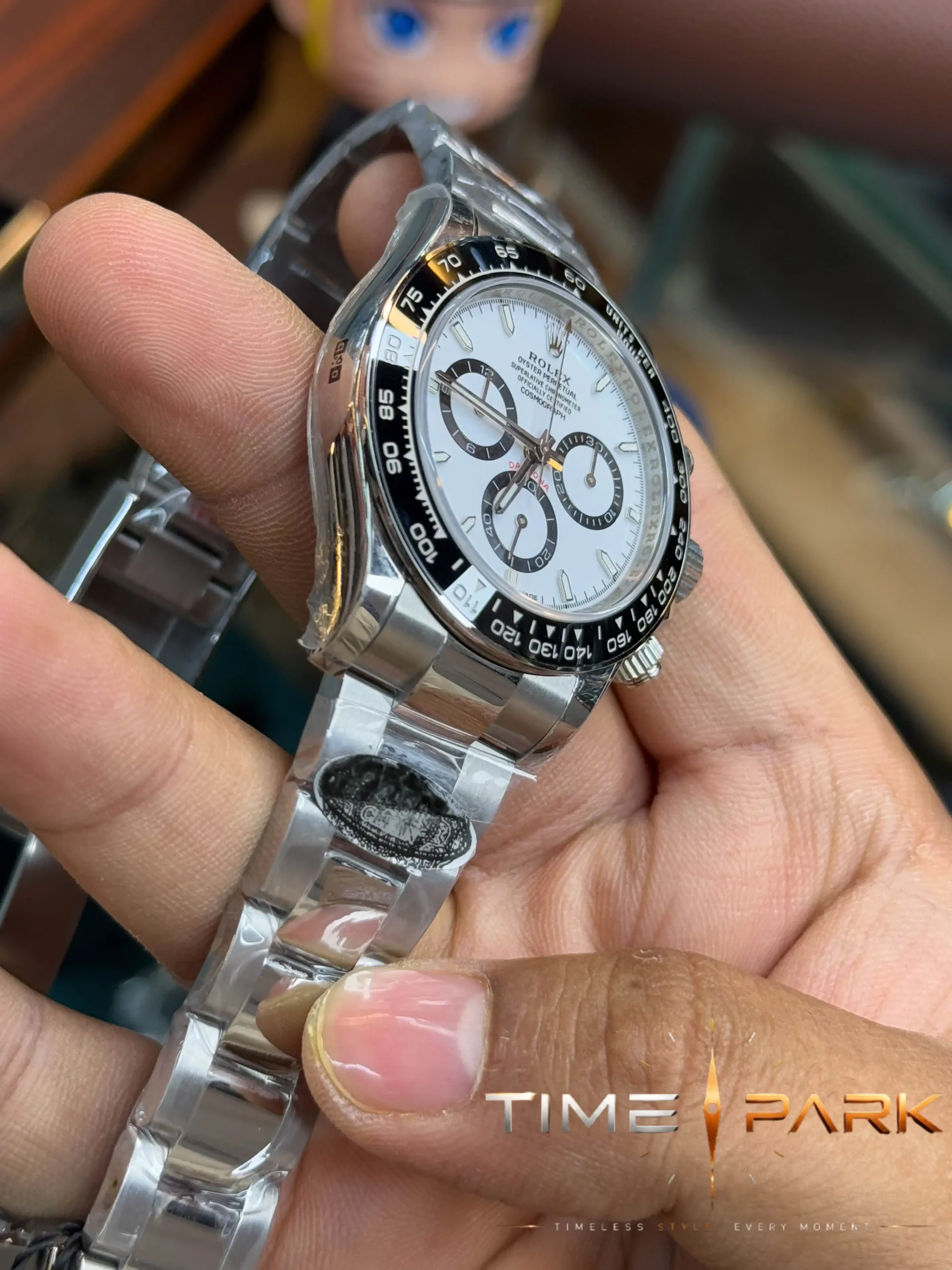 IMG_5311_result Rolex — White Dial, Dark Subdials & Silver-Tone Bracelet ( SUPER N ) - Image 10