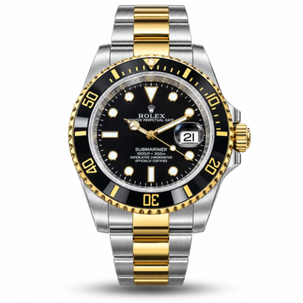 Rolex — Black Dial, Black Bezel & Two-Tone Bracelet