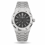 Audemars Piguet — Dark Textured Dial & Silver-Tone Bracelet