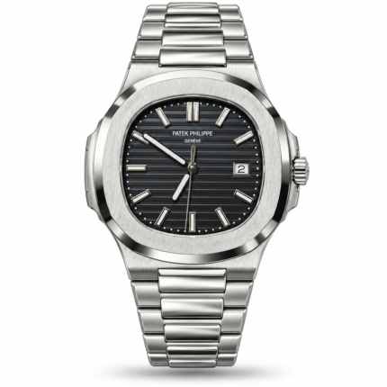 Patek Philippe — Dark Grey Ridged Dial & Silver-Tone Bracelet