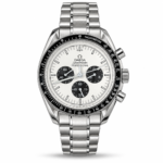 Omega — White Dial, Black Subdials & Silver-Tone Bracelet