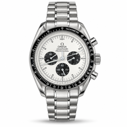 Omega — White Dial, Black Subdials & Silver-Tone Bracelet
