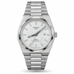 Tissot — Silver Textured Dial & Silver-Tone Integrated Bracelet