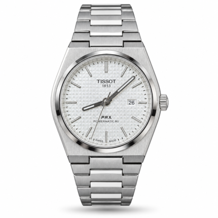 Tissot — Silver Textured Dial & Silver-Tone Integrated Bracelet