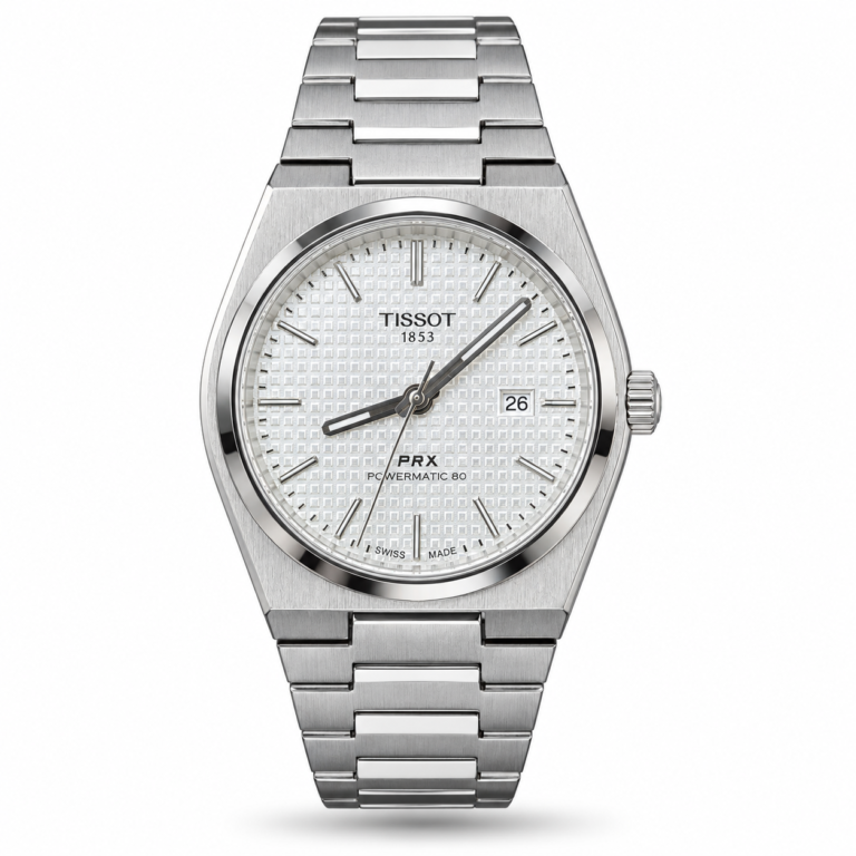 Tissot — Silver Textured Dial & Silver-Tone Integrated Bracelet