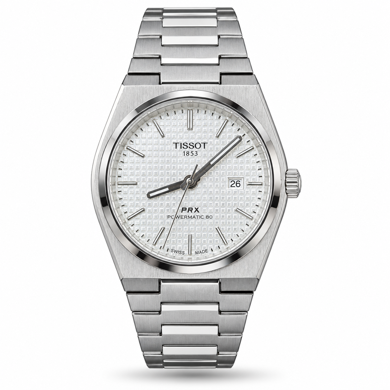 IMG_6786-hero-draft Tissot — Silver Textured Dial & Silver-Tone Integrated Bracelet - Image 1