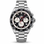 TAG Heuer — Black Dial, White Subdials & Silver-Tone Bracelet