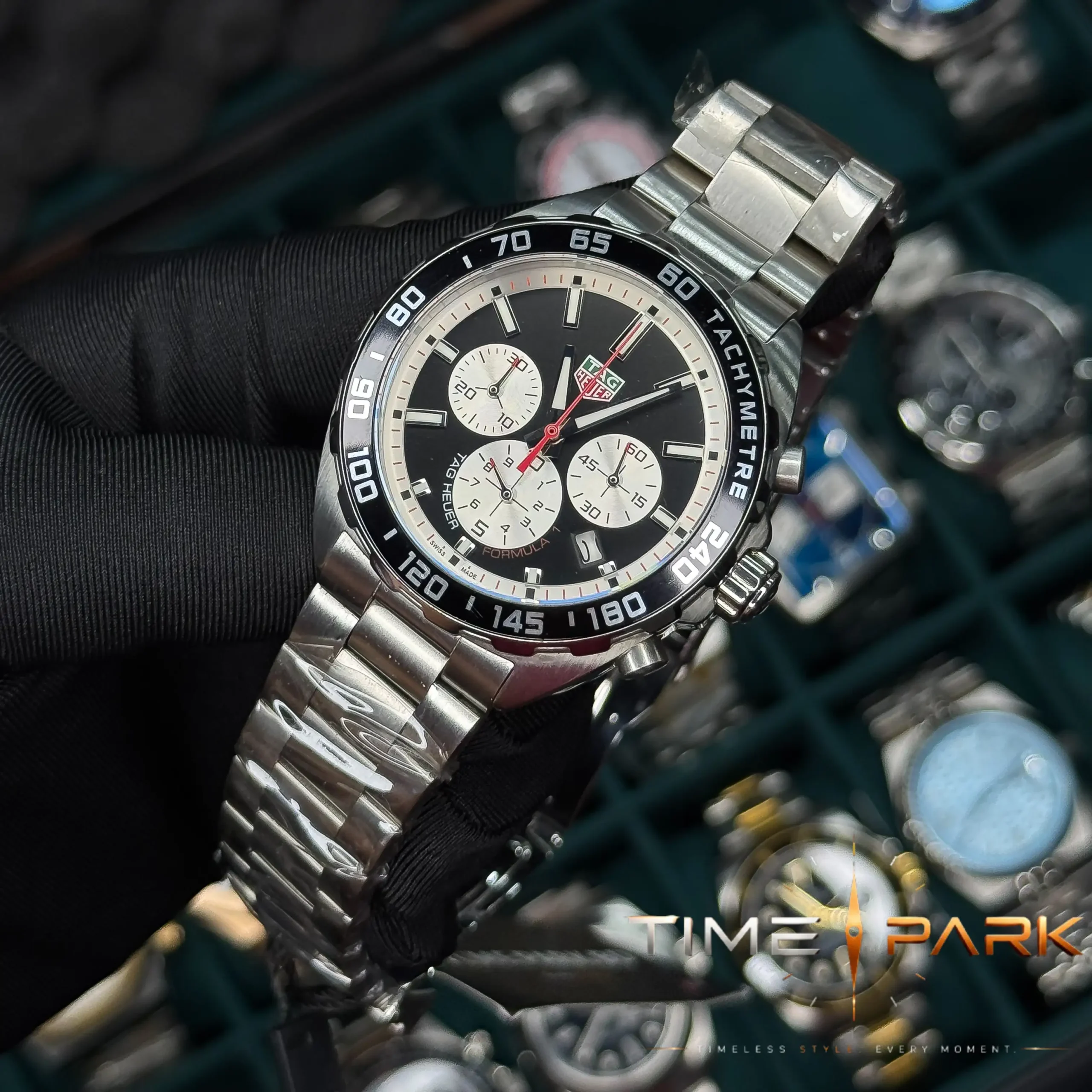 IMG_6816_result TAG Heuer — Black Dial, White Subdials & Silver-Tone Bracelet - Image 2