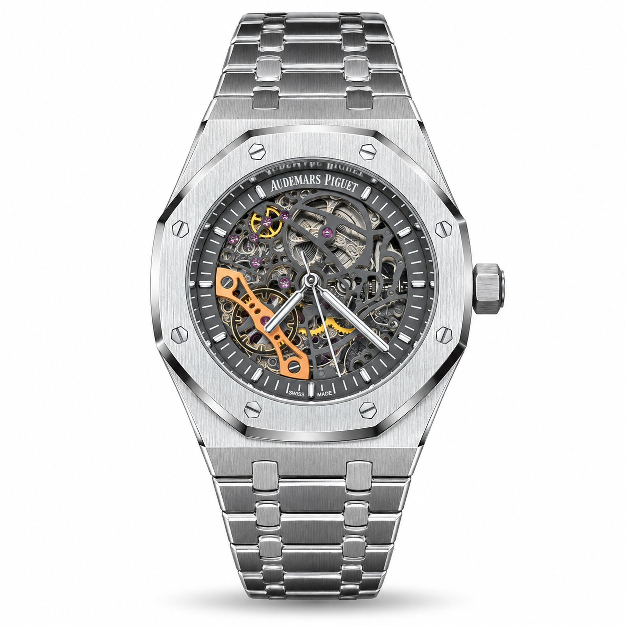 IMG_7123-hero-draft Audemars Piguet — Dark Skeleton Dial & Silver-Tone Bracelet - Image 1