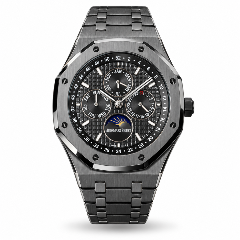 Audemars Piguet — Dark Multi-Subdial Face & Black Strap