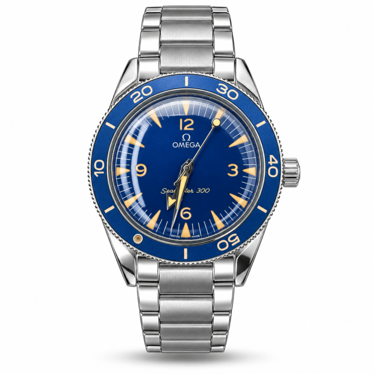 Omega — Blue Dial, Blue Bezel & Silver-Tone Bracelet