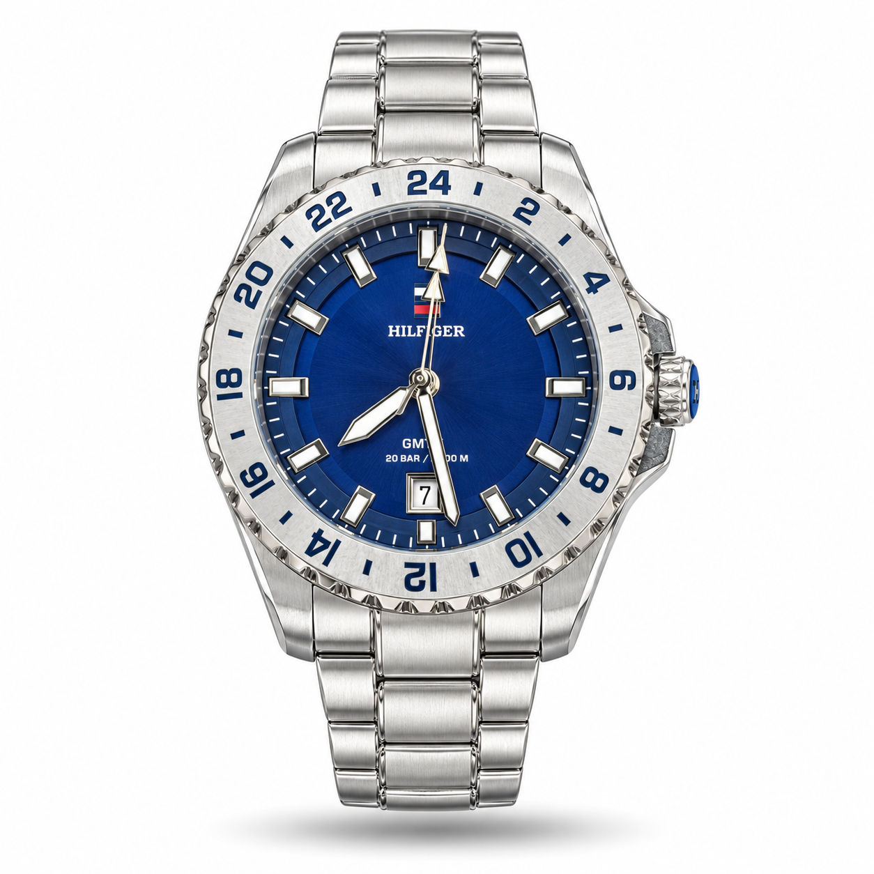 IMG_7623-hero-draft Tommy Hilfiger TH85 GMT 1792132 Watch – Blue Dial & Stainless Steel Bracelet - Image 1