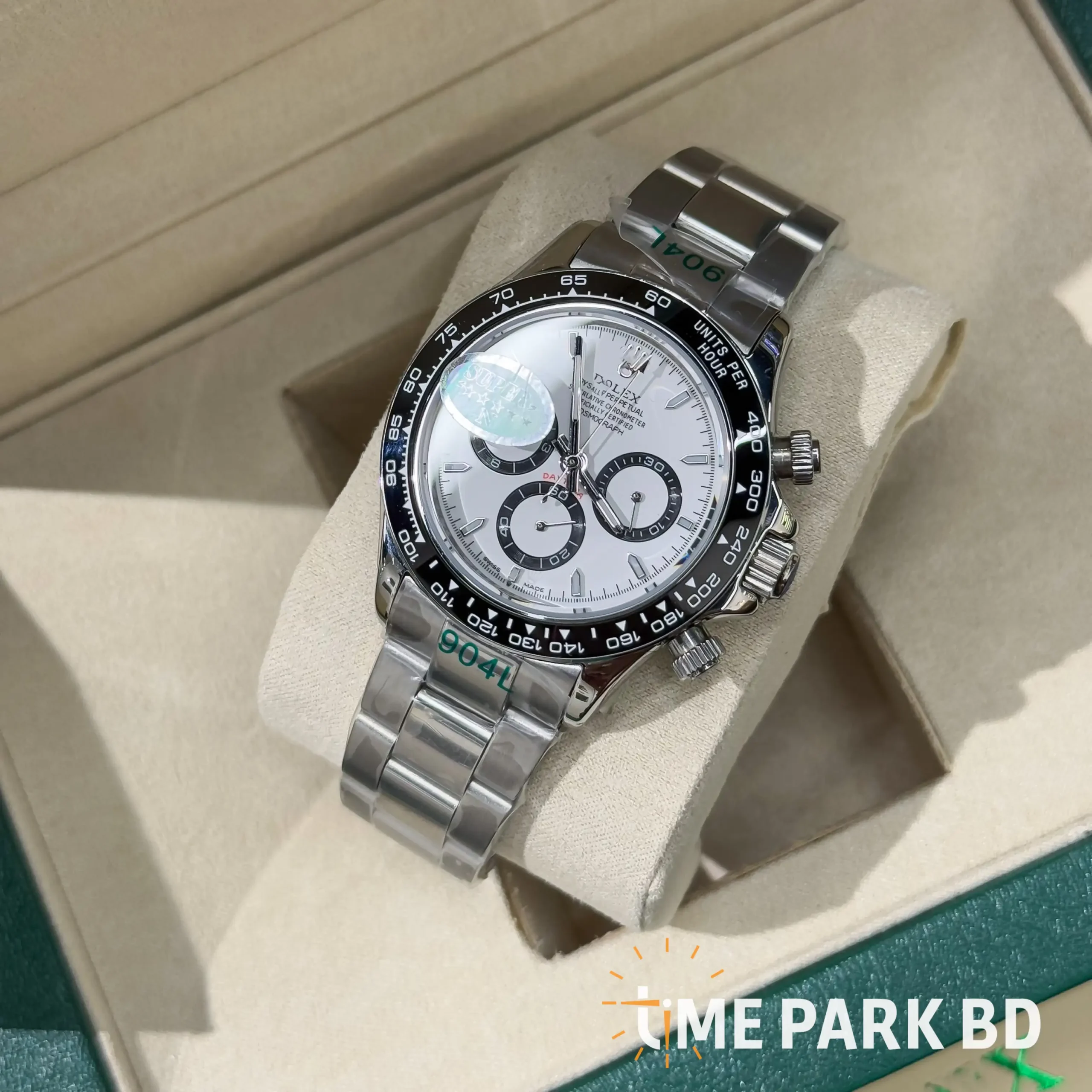IMG_7671_result Rolex — White Dial, Dark Subdials & Silver-Tone Bracelet ( SUPER N ) - Image 2