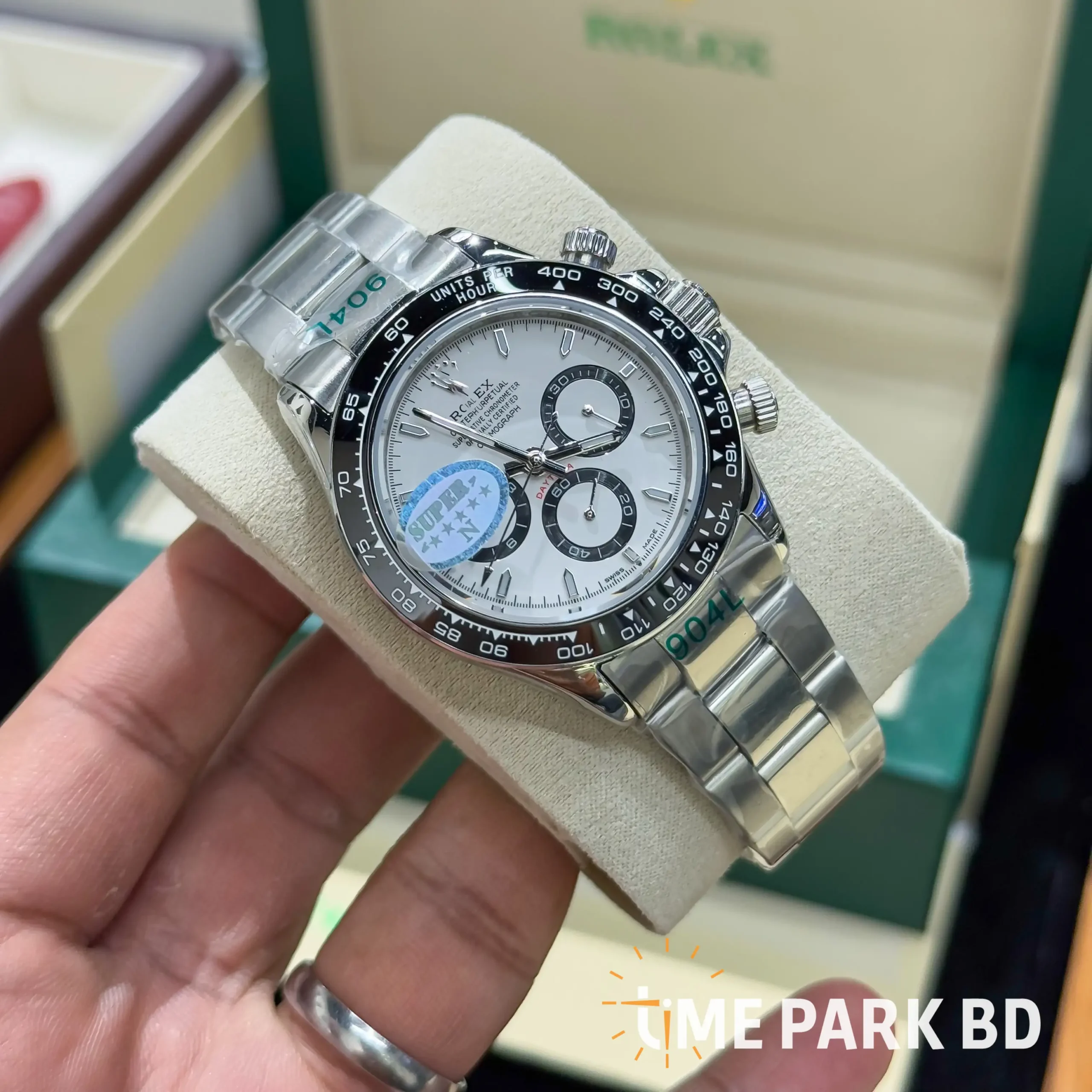 IMG_7677_result Rolex — White Dial, Dark Subdials & Silver-Tone Bracelet ( SUPER N ) - Image 3