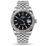 Rolex — Black Dial & Silver-Tone Jubilee-Style Bracelet (U1 Factory )