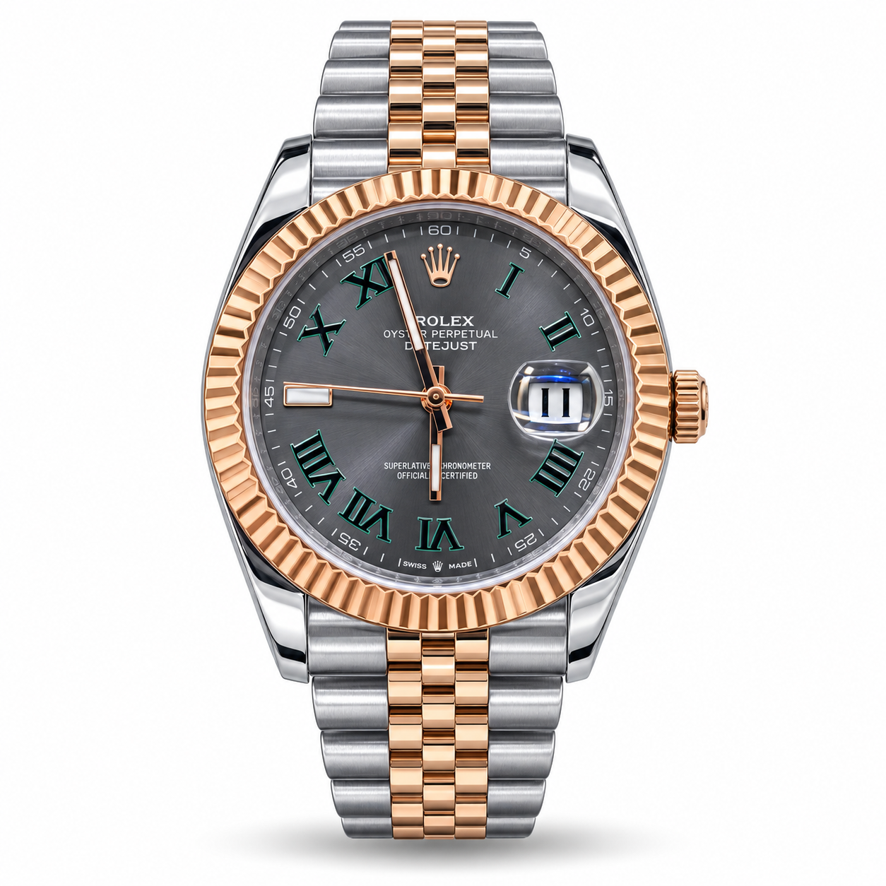 IMG_7713-hero-draft Rolex — Grey Roman Dial & Rose-Gold/Silver-Tone Bracelet - Image 1