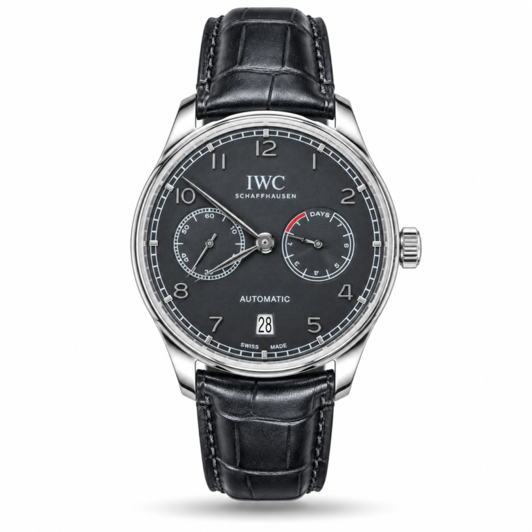 IWC — Dark Dual-Subdial Face & Black Strap