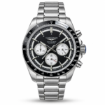 Longines — Black Dial, White Subdials & Silver-Tone Bracelet