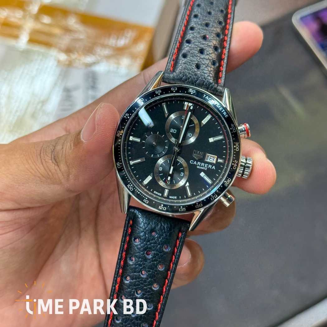 IMG_8316_1050x1050 Tag Heuer — Black Subdial Face & Black Strap with Red Stitching - Image 4