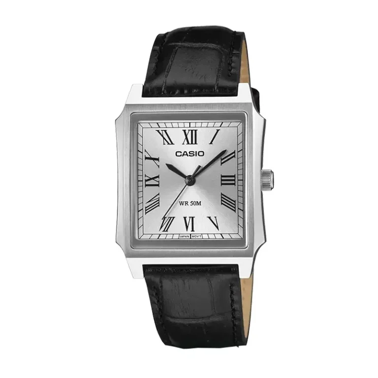 Casio MTP-B190L-7BVDF – Silver Dial Leather Men's Watch