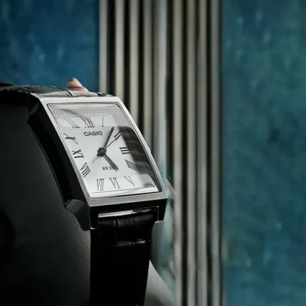 Casio MTP-B190L-7BVDF – Silver Dial Leather Men's Watch