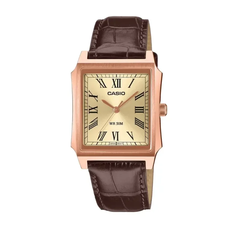 Casio MTP-B190RGL-9BVDF – Vintage-Inspired Rose Gold Ion-Plated  - MTP-B190RGL-9BV Men's Watch