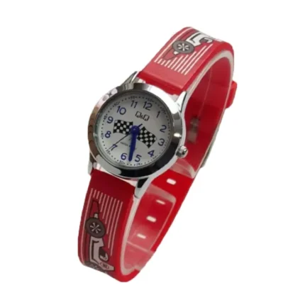 Q&Q QC29J334Y – Quartz White Dial Resin Red Strap Women's Watch