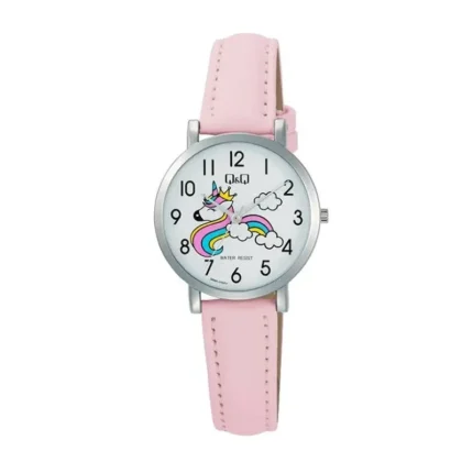 Q&Q Q58A-010PY – White (Unicorn Print) Dial Quartz Women's Watch