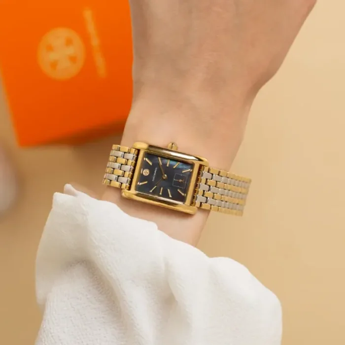Tory Burch Eleanor TBW1084 – Black-Tinted Mother-of-Pearl Dial Quartz Women's Watch