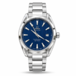 Omega — Blue Ridged Dial & Silver-Tone Bracelet