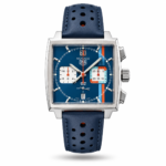 Tag Heuer — Blue Square Subdial Face & Blue Perforated Strap