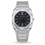 Bvlgari — Black Dial & Silver-Tone Integrated Bracelet