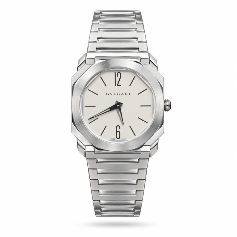 Bvlgari — Ivory Dial, 12/6 Numerals & Silver-Tone Bracelet