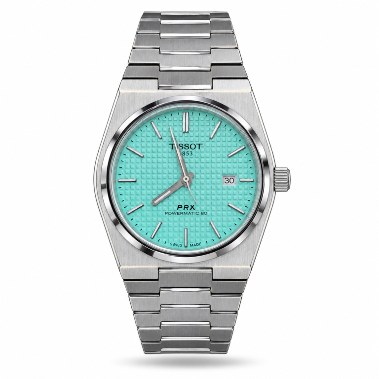 Tissot — Mint Textured Dial & Silver-Tone Integrated Bracelet