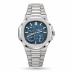 Patek Philippe — Blue Subdial Face & Silver-Tone Integrated Bracelet